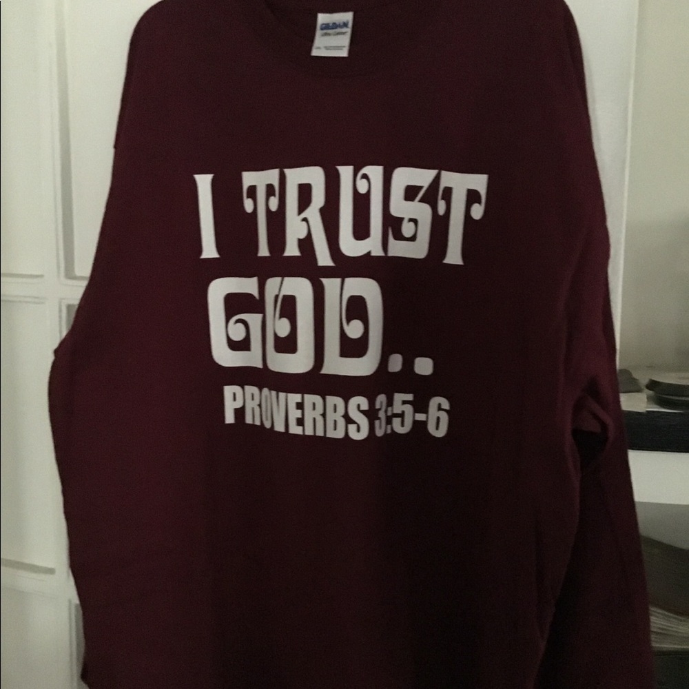 Long Sleeve T-Shirt “I TRUST GOD” New without tag - Picture 2 of 2